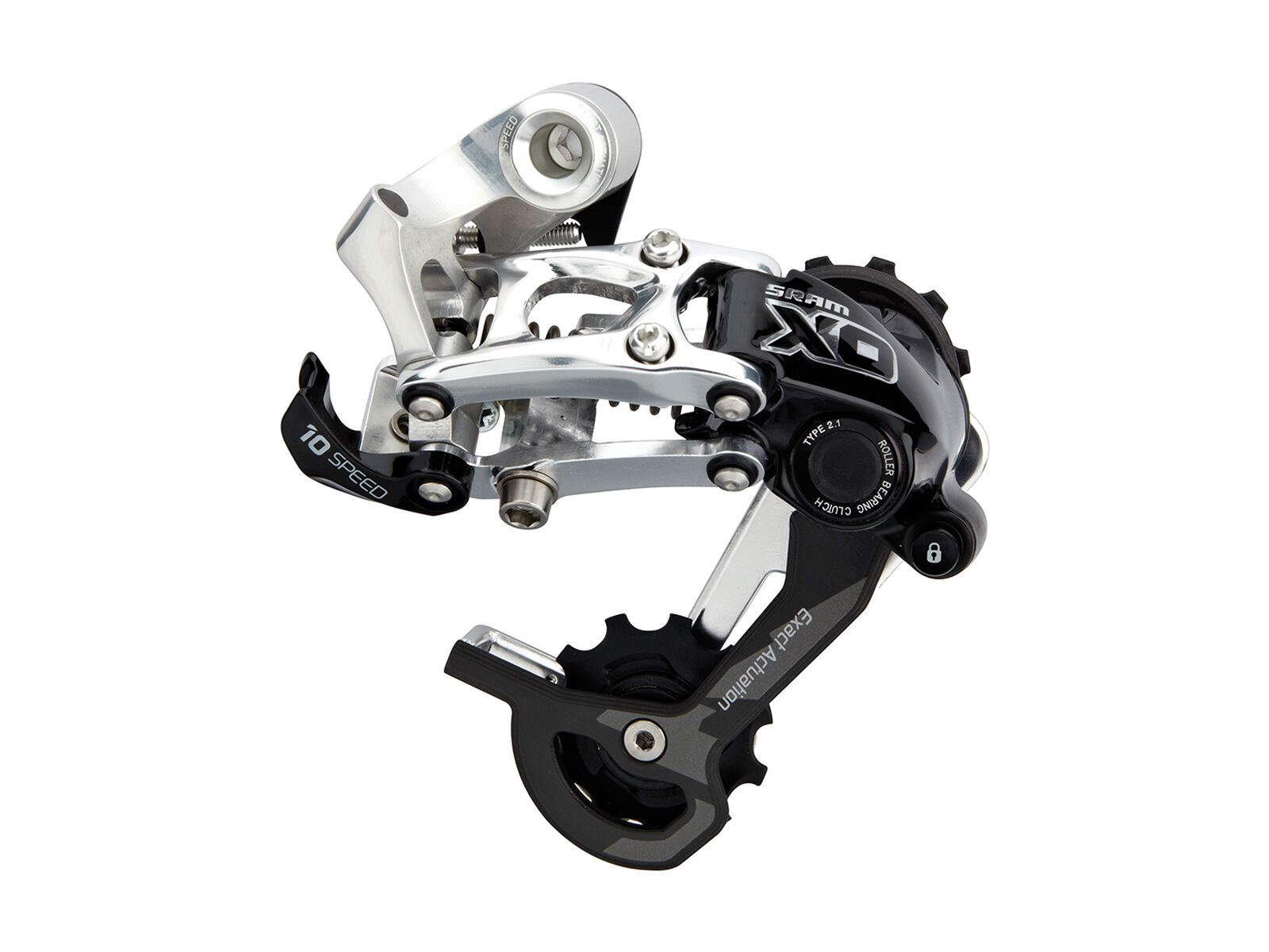 SRAM X0 Schaltwerk Type 2.1 - 10-fach, kurz, silber - Bild 1