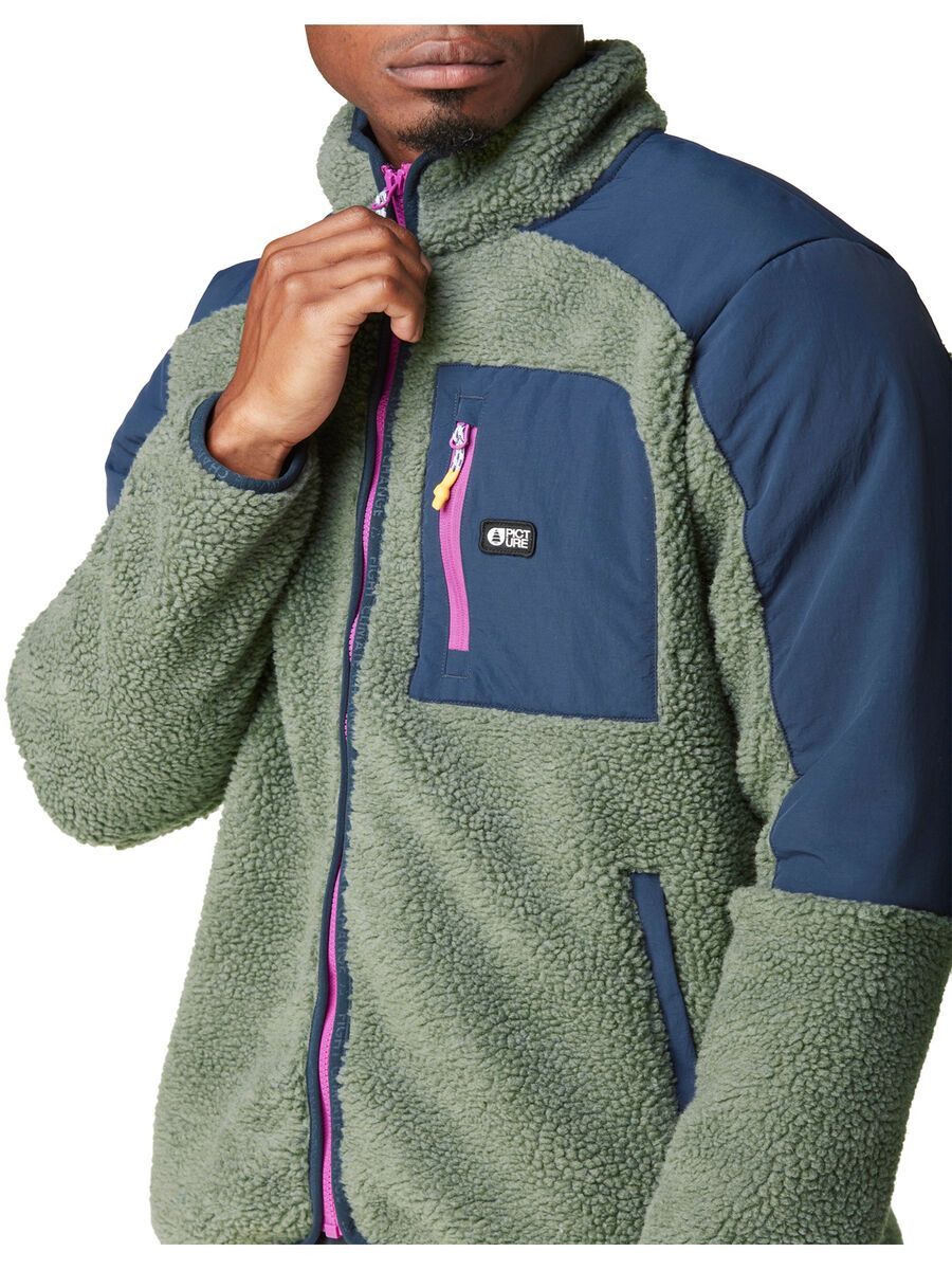 Picture Quilchena Zip Fleece, green spray dark blue - Bild 6