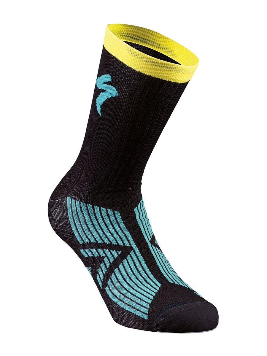 Specialized SL Elite Summer Sock, black/dark teal/yellow - Bild 1
