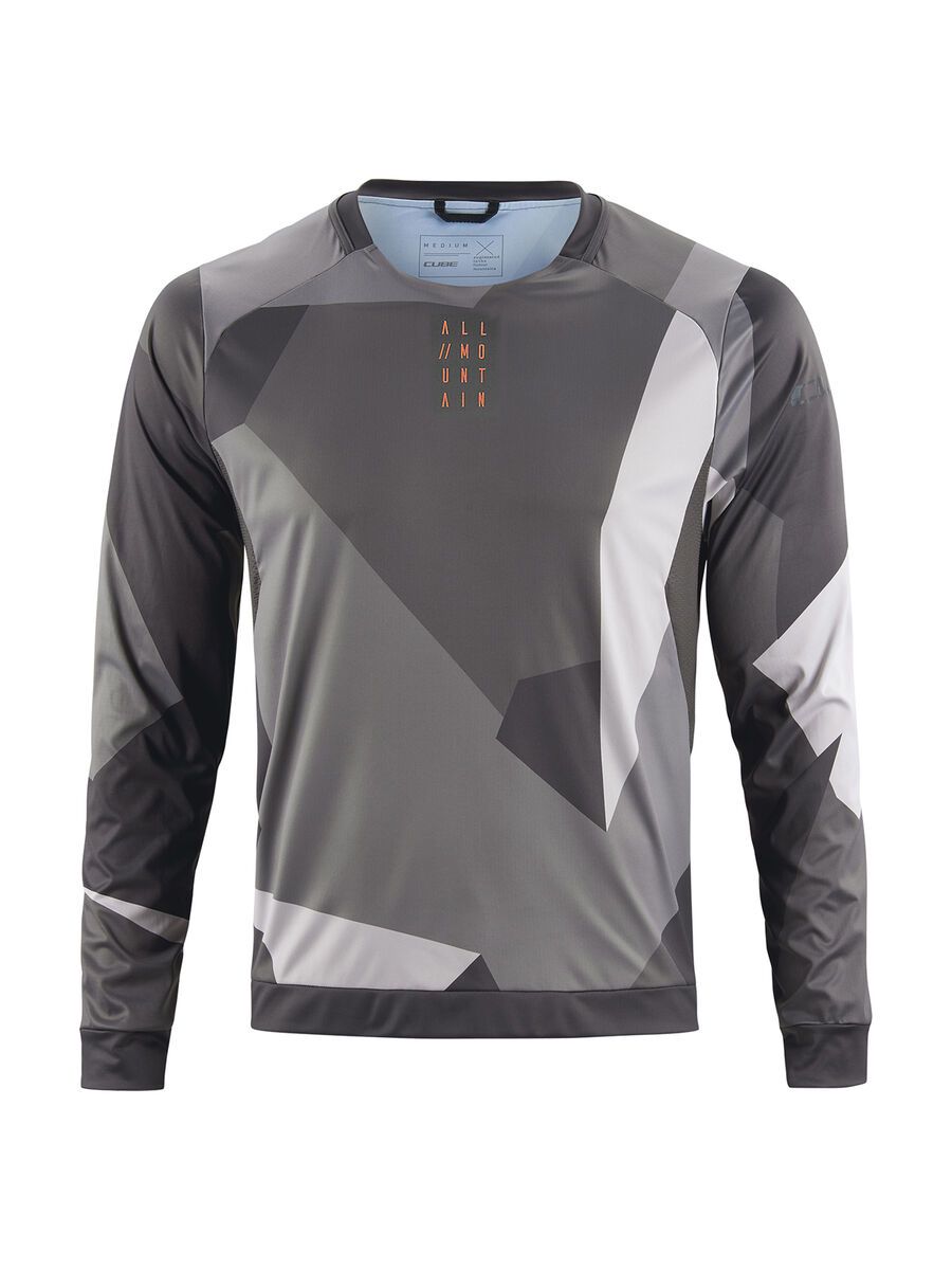 Cube AM Rundhalstrikot langarm, grey camo - Bild 1