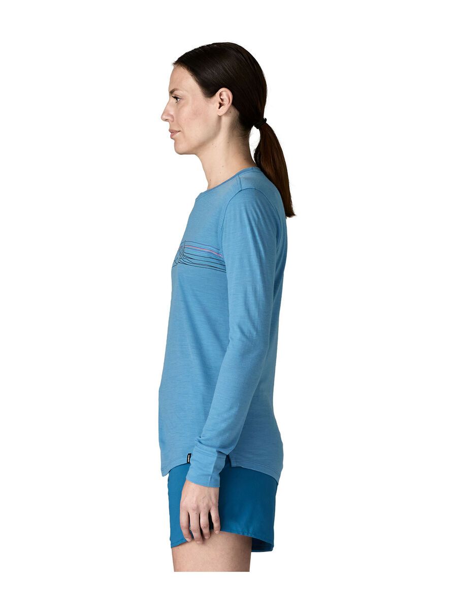 Patagonia Women's Long-Sleeved Capilene Cool Merino Blend Graphic Shirt Strata Stripe, shore blue - Bild 3