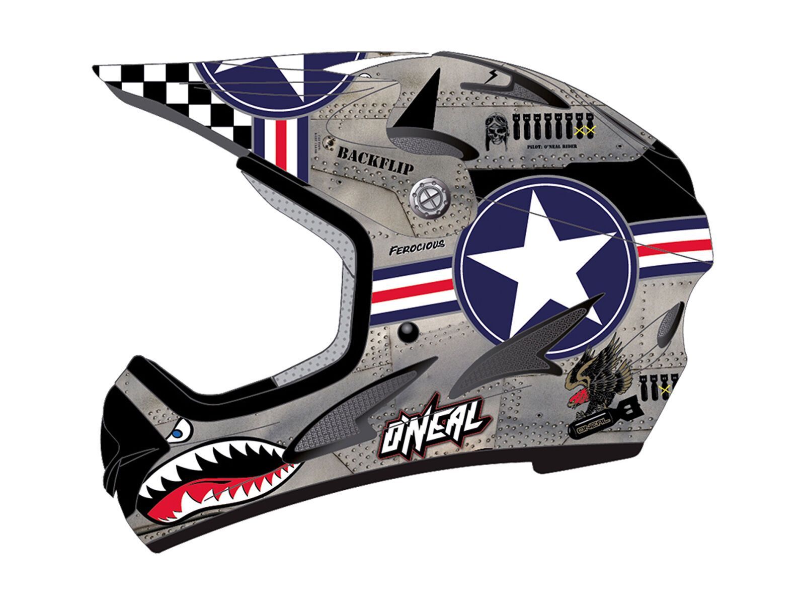 ONeal Backflip Fidlock DH Helmet Evo Wingman, metal/white - Bild 1