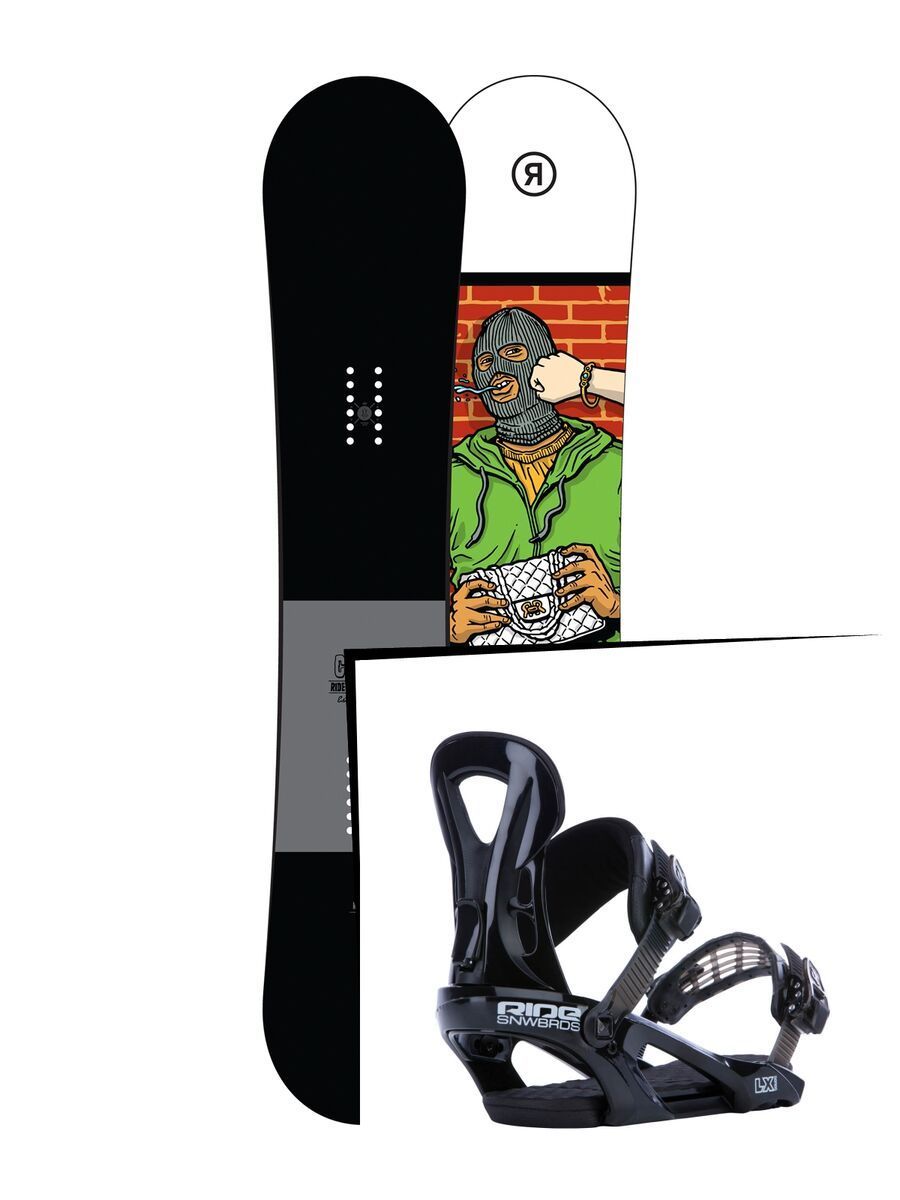 Set: Ride Crook 2017 + Ride LX 2015, black - Snowboardset - Bild 1