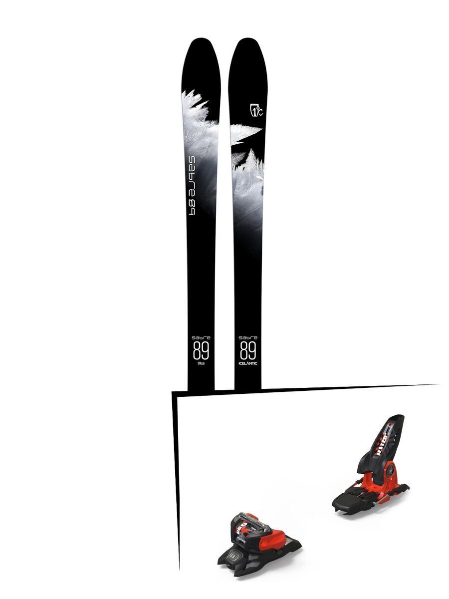 Set: Icelantic Sabre 89 2018 + Marker Jester 18 Pro ID black/flo-red - Bild 1