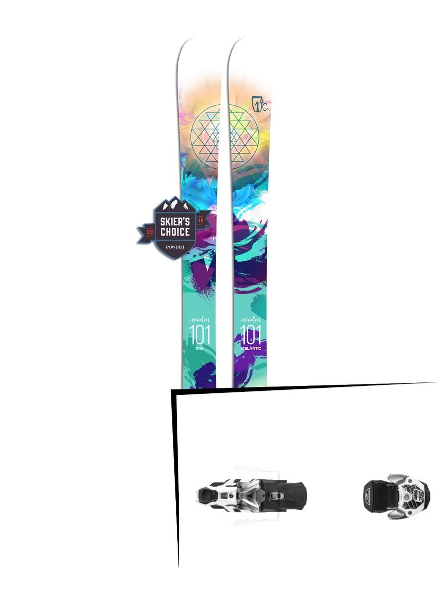 Set: Icelantic Maiden 101 2018 + Atomic Warden MNC 13 gun metal/white - Bild 1