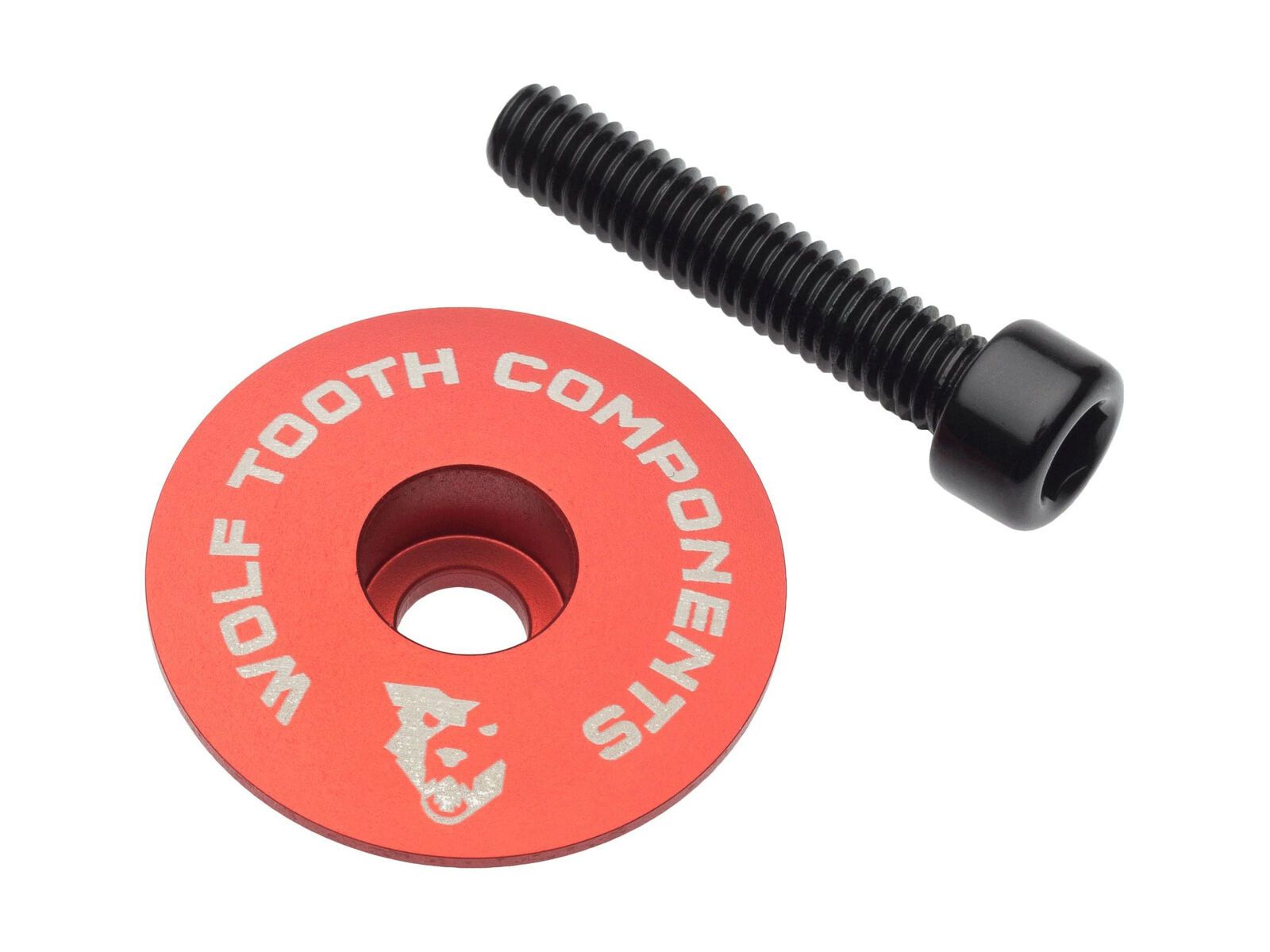 Wolf Tooth Ultralight Stem Cap and Bolt, red - Bild 1