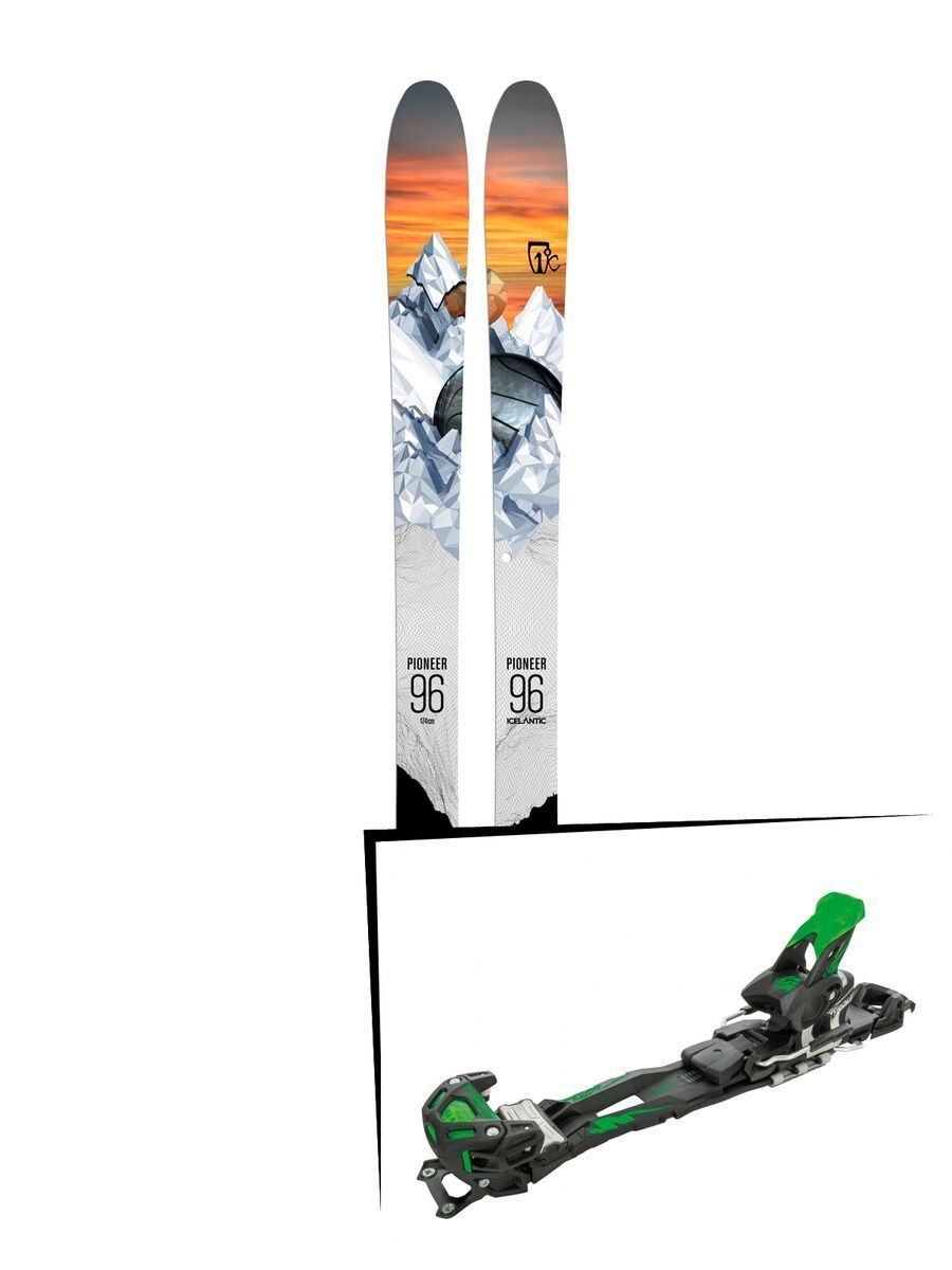 Set: Icelantic Pioneer 96 2018 + Tyrolia Adrenalin 16 solid black flash green - Bild 1