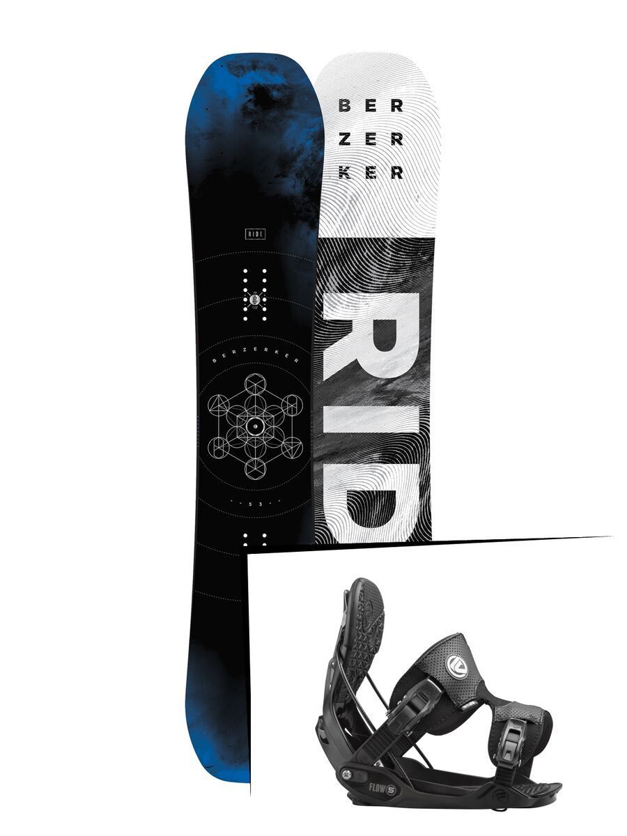 Set: Ride Berzerker 2017 + Flow Five 2016, black - Snowboardset - Bild 1