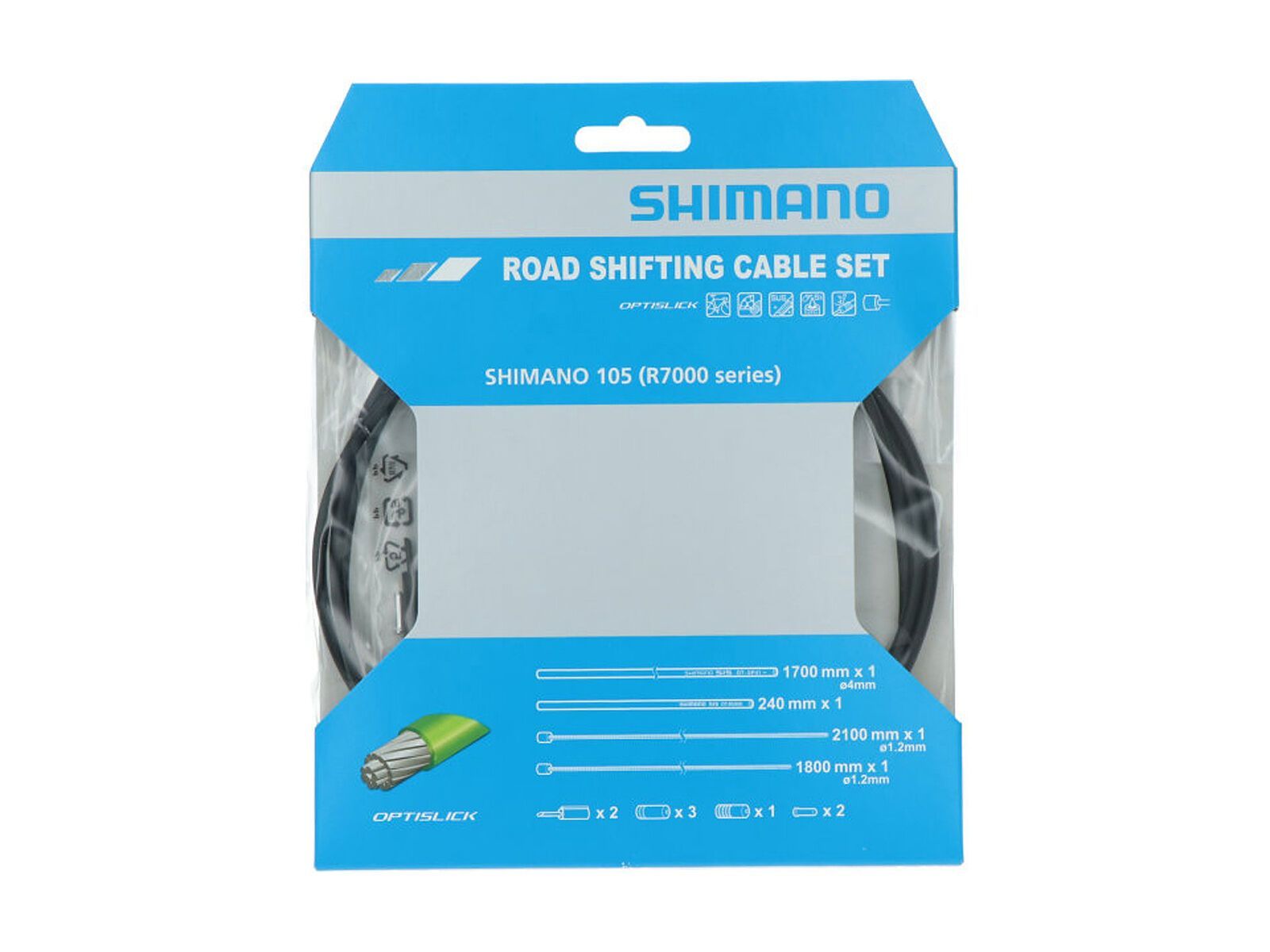 Shimano Schaltzug-Set Road Edelstahl OPTISLICK inkl. OT-RS900 - 1x 1.800/1x 2.100 mm - Bild 1