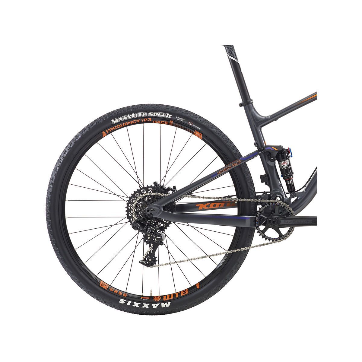 Kona Hei Hei DL Race, matt charcoal w/ team orange & purple decals - Bild 4