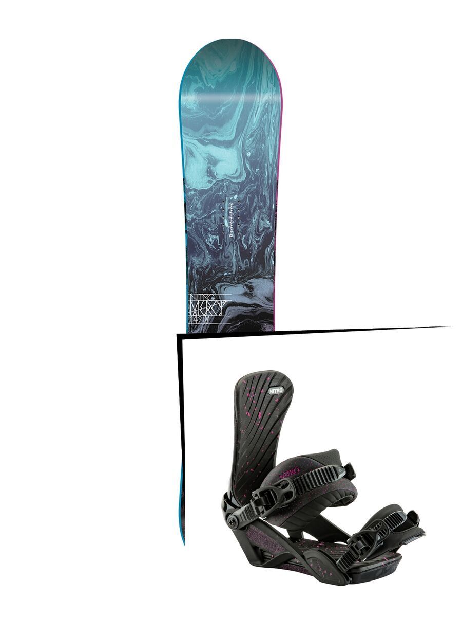 Set: Nitro Mercy 2017 + Nitro Ivy 2017, darkness - Snowboardset - Bild 1
