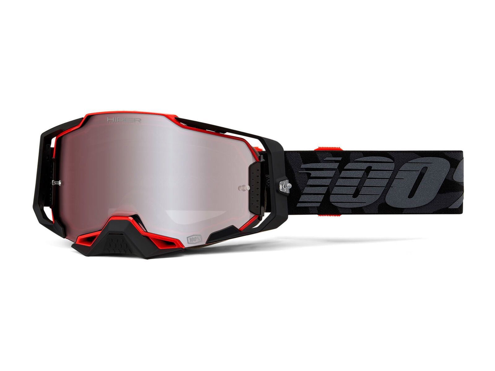 100% Armega Renen X 100% - Limited Edition - HiPER Silver Mirror, black/red/zebra - Bild 1