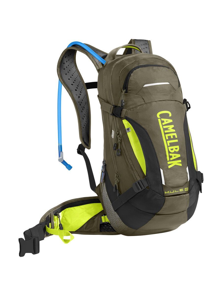 Camelbak M.U.L.E. LR 15 - Trinkrucksack, burnt olive/lime punch - Bild 1