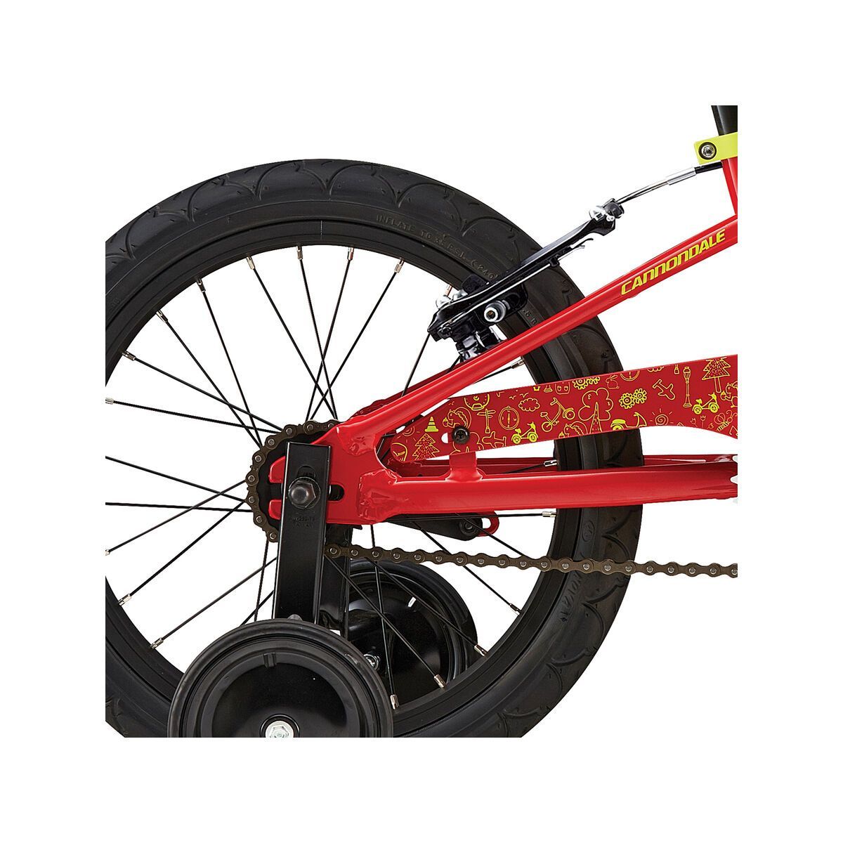 Cannondale Trail 16 Single Speed Boys, race red w/ neon spring and magnesium white, gloss - Bild 4