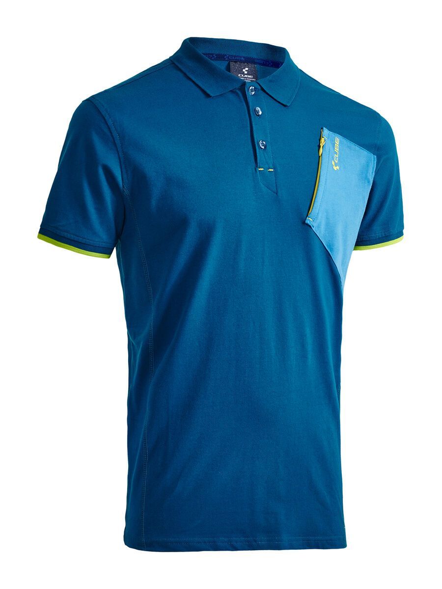 Cube Polo Shirt Fashion, blue´n´yellow - Bild 1