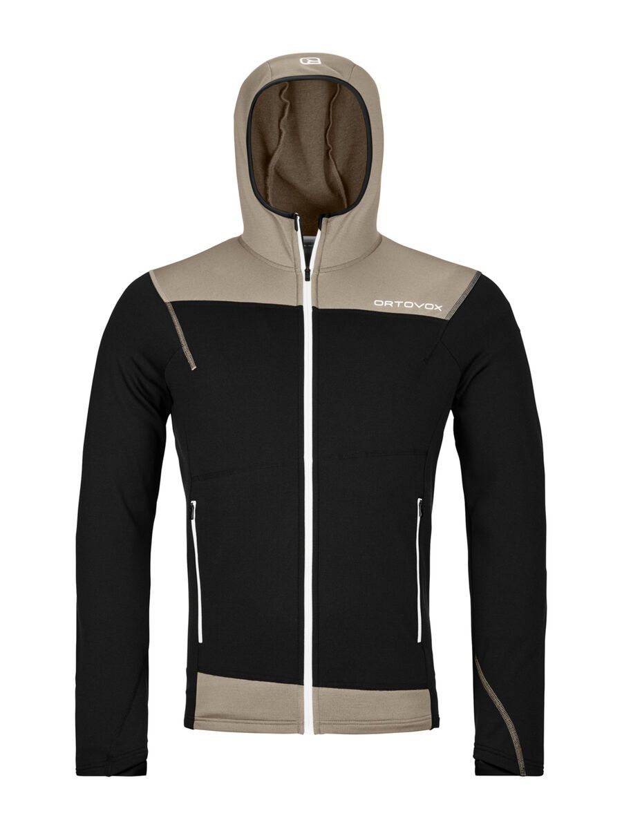Ortovox Merino Fleece Light Hoody M, black raven - Bild 1
