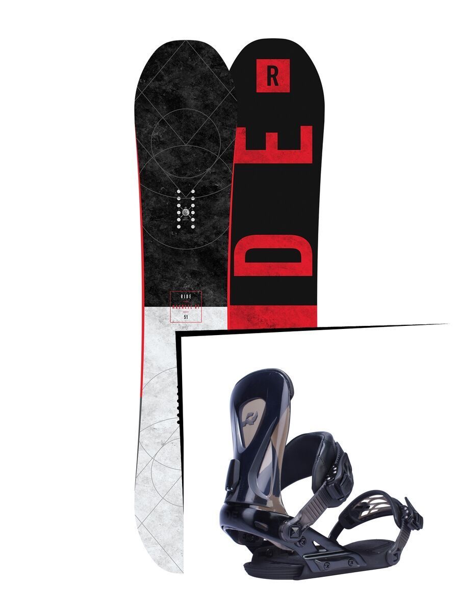 Set: Ride Machete GT 2017 + Ride Revolt 2017, black - Snowboardset - Bild 1