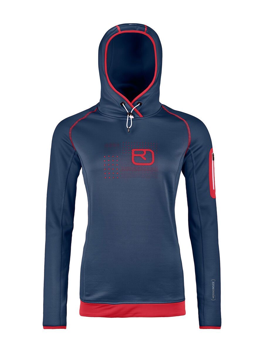Ortovox Merino Fleece Logo Hoody W, night blue - Bild 1