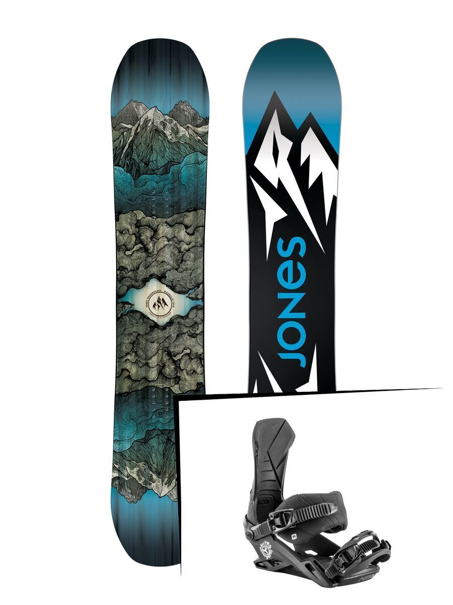 Set: Jones Mountain Twin Wide 2019 + Nitro Team Nitro x drink water - Bild 1