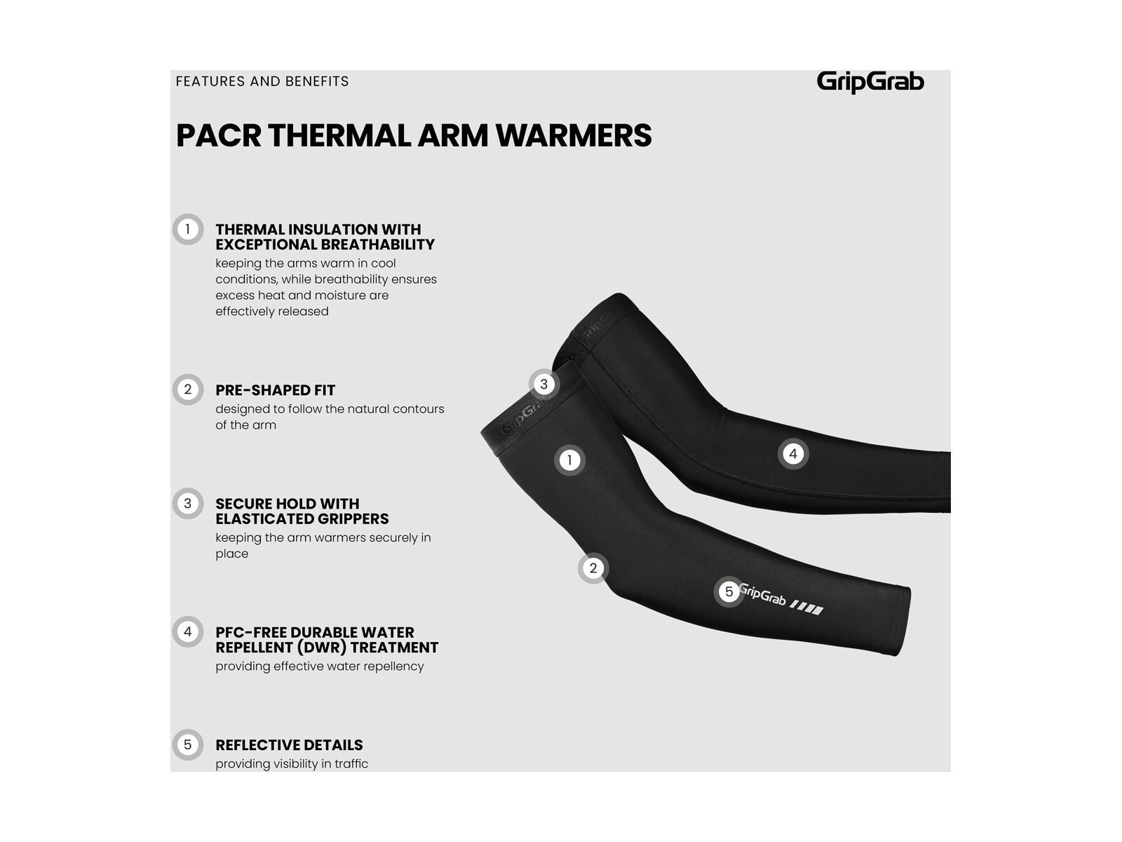 GripGrab PACR Thermal Arm Warmers, black - Bild 6