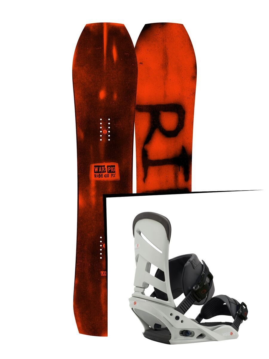 Set: Ride Warpig Large 2017 + Burton Mission 2017, gnarly sheen - Snowboardset - Bild 1