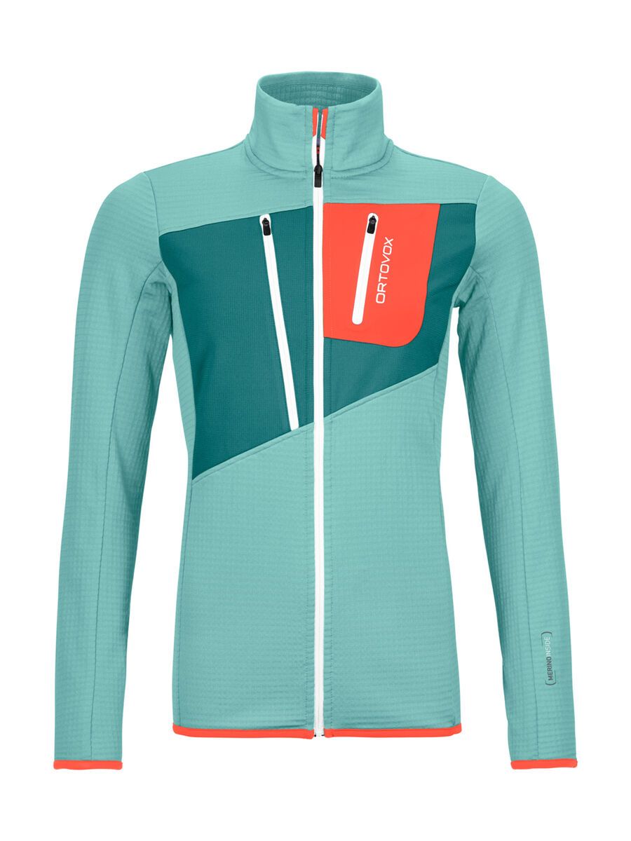 Ortovox Merino Fleece Grid Jacket W, ice waterfall - Bild 1