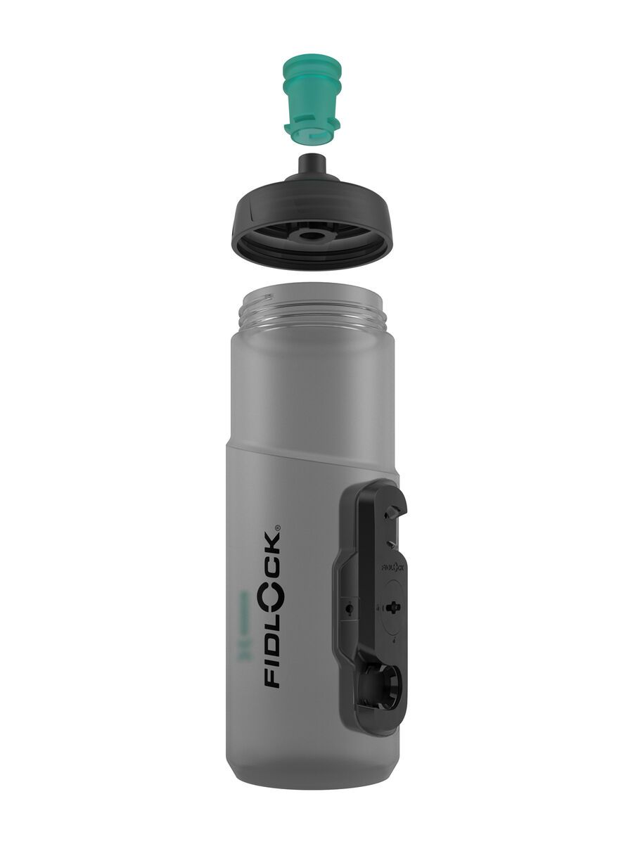 Fidlock Twist Bottle 600 Antibacterial + Bike Base, transparent black/light green - Bild 4