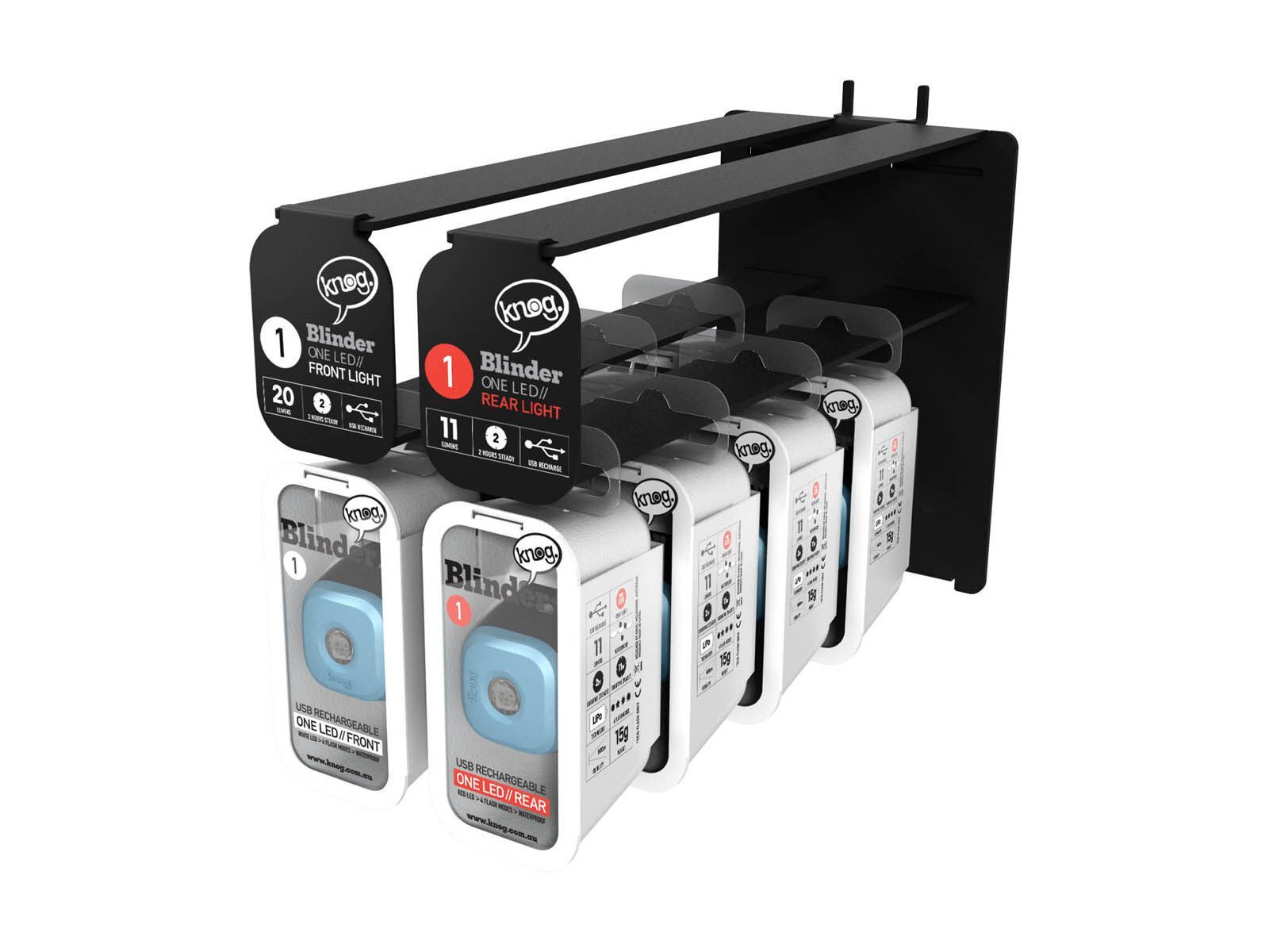 Knog Blinder 1 Standard Slatwall Display, blau - Bild 1