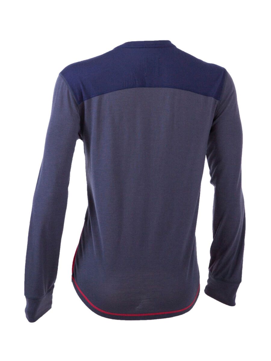 Mons Royale Henley LS, navy charcoal red - Bild 2