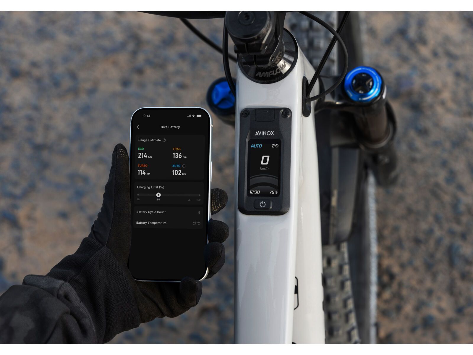 Amflow Amflow PX Carbon Pro - 700 Wh, mondstein‑grau - Bild 10