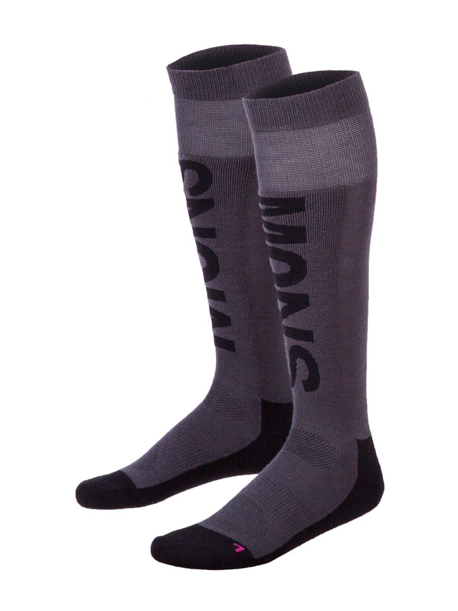 Mons Royale Women's Tech Snow Sock, charcoal black pink - Bild 1