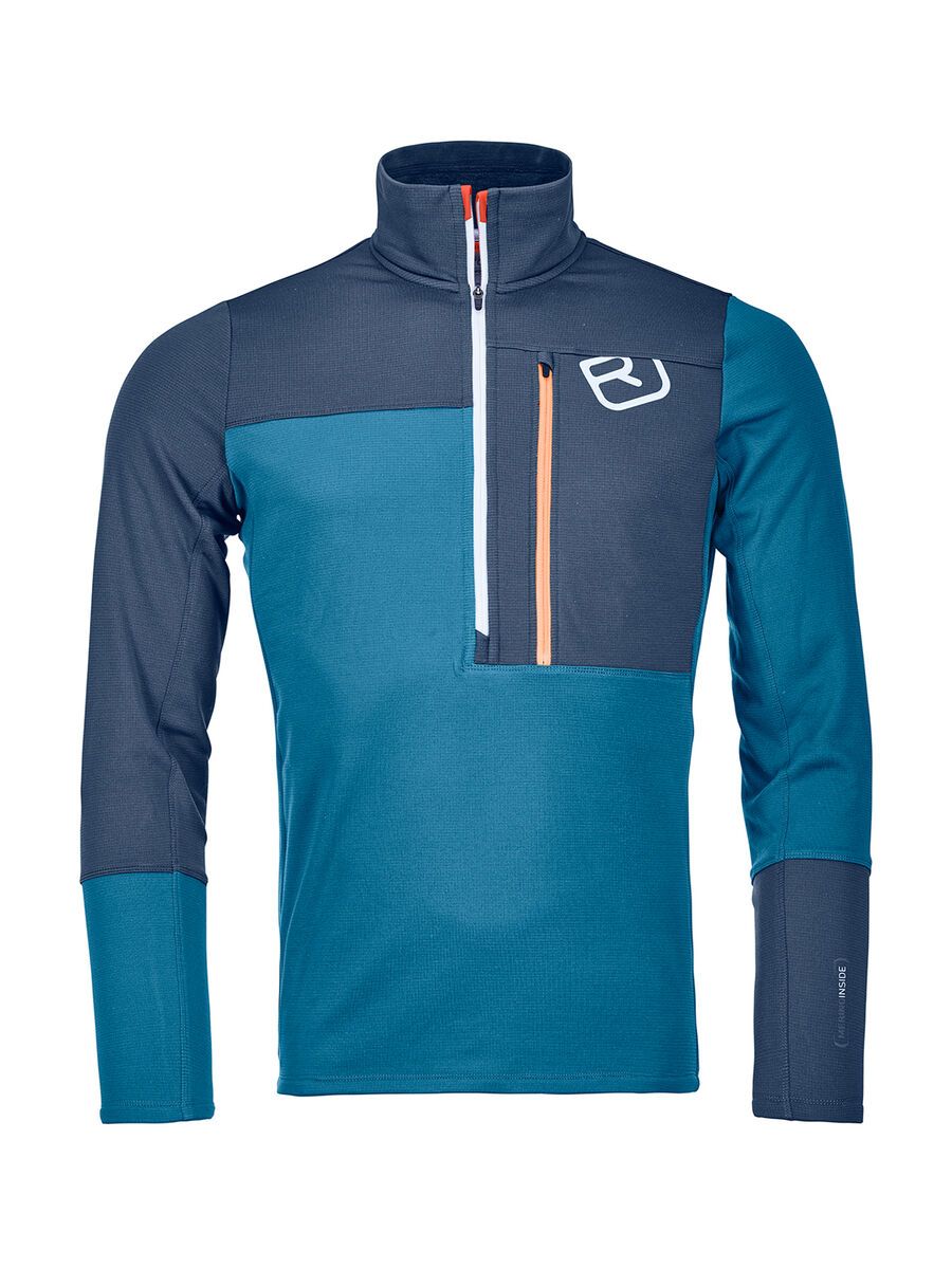 Ortovox Merino Fleece Light Zip Neck M, blue sea - Bild 1