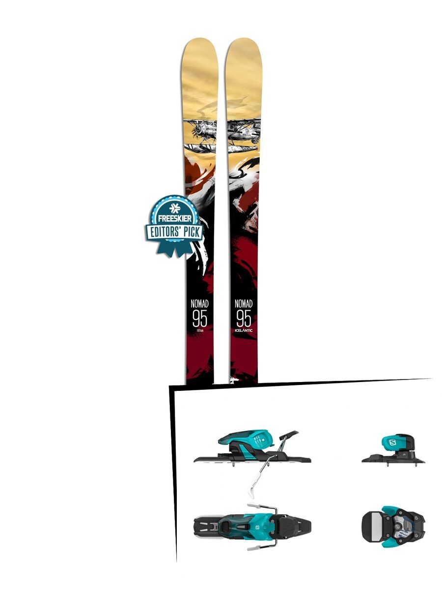 Set: Icelantic Nomad 95 2018 + Salomon Warden 11 turquoise/black - Bild 1