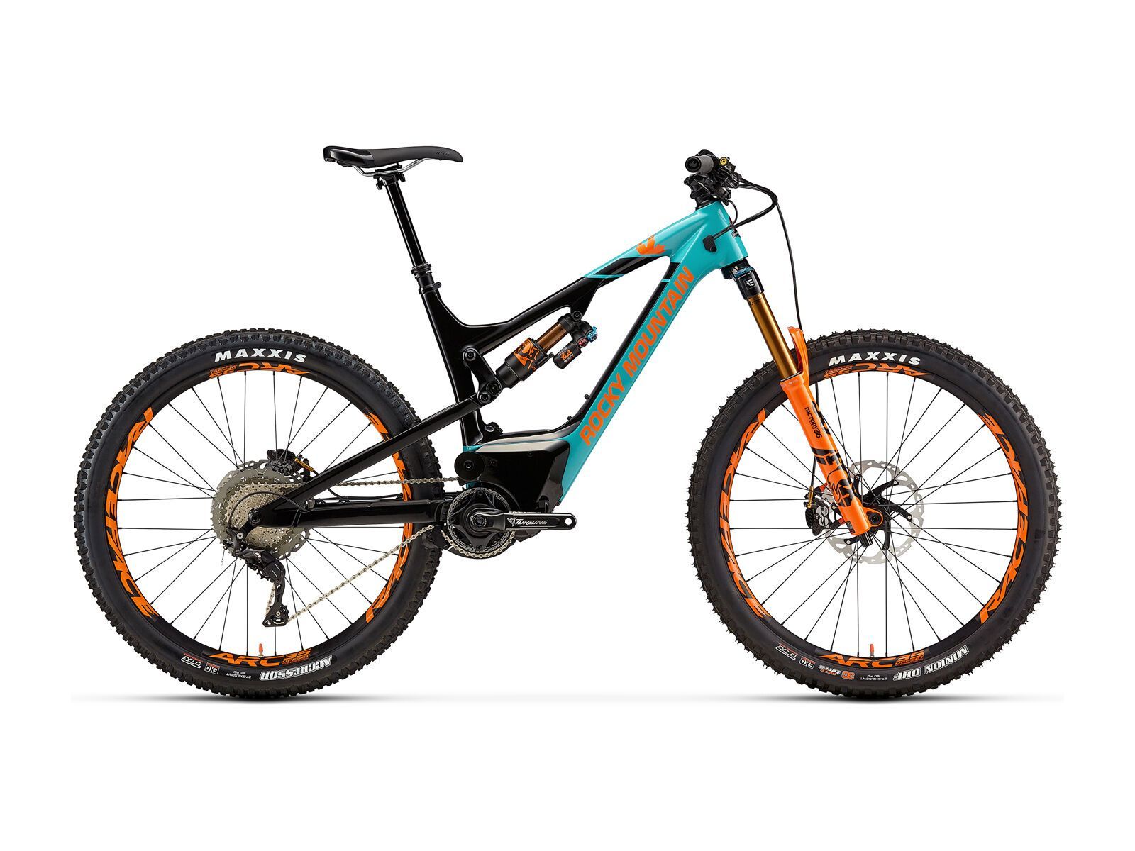 Rocky Mountain Altitude Powerplay Carbon 90 Rally Edition, billy ocean/black in black/fox racing orange - Bild 1