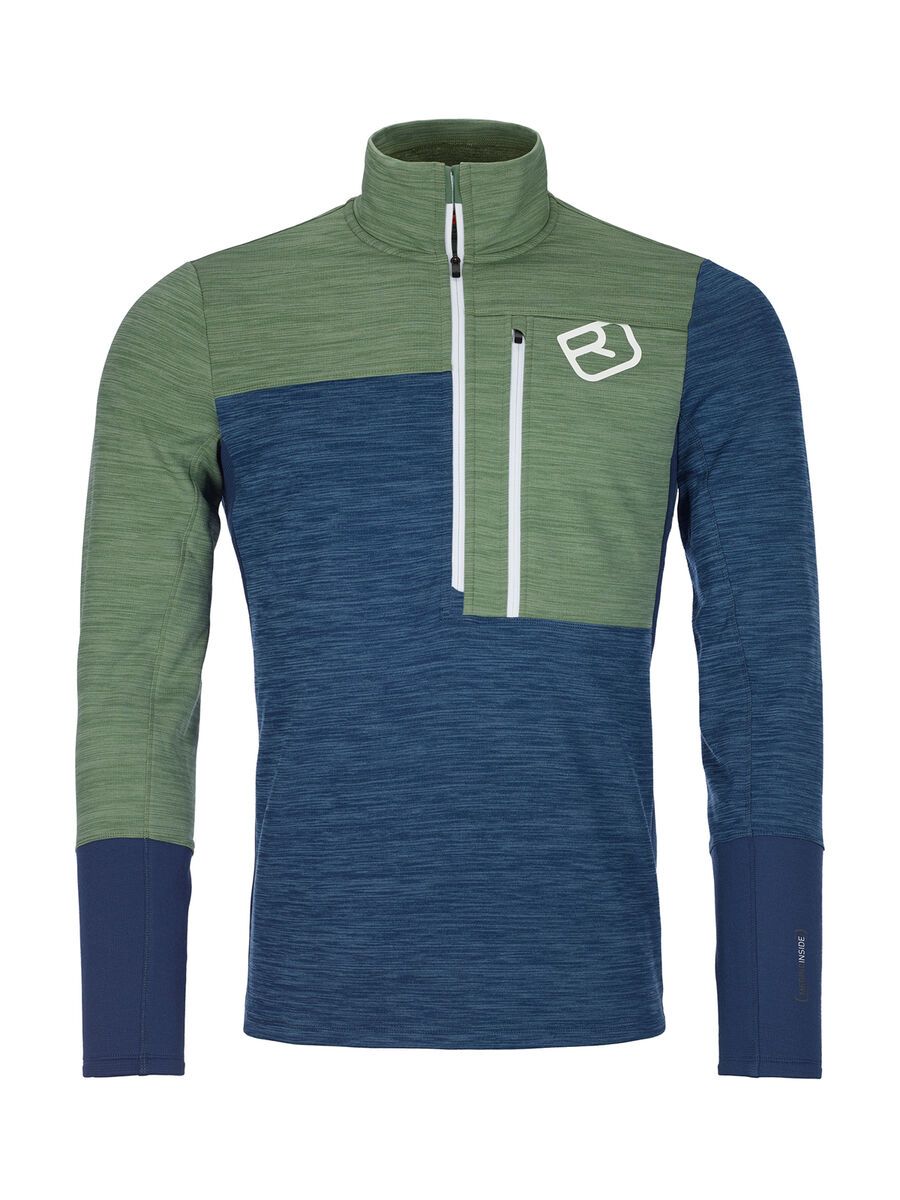 Ortovox Merino Fleece Light Zip Neck M, night blue blend - Bild 1