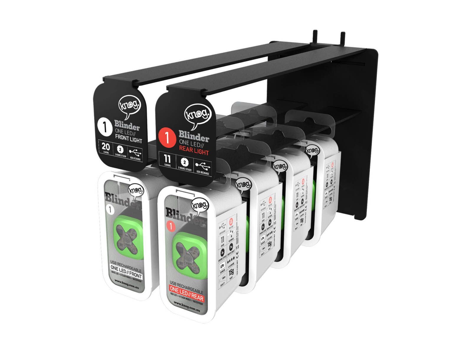 Knog Blinder 1 Cross Slatwall Display, hellgrün - Bild 1