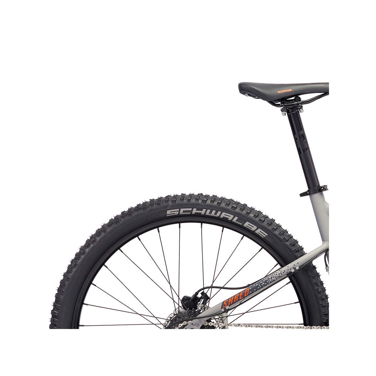 Kona Shred 26, matt gray w/ orange & charcoal decals - Bild 6