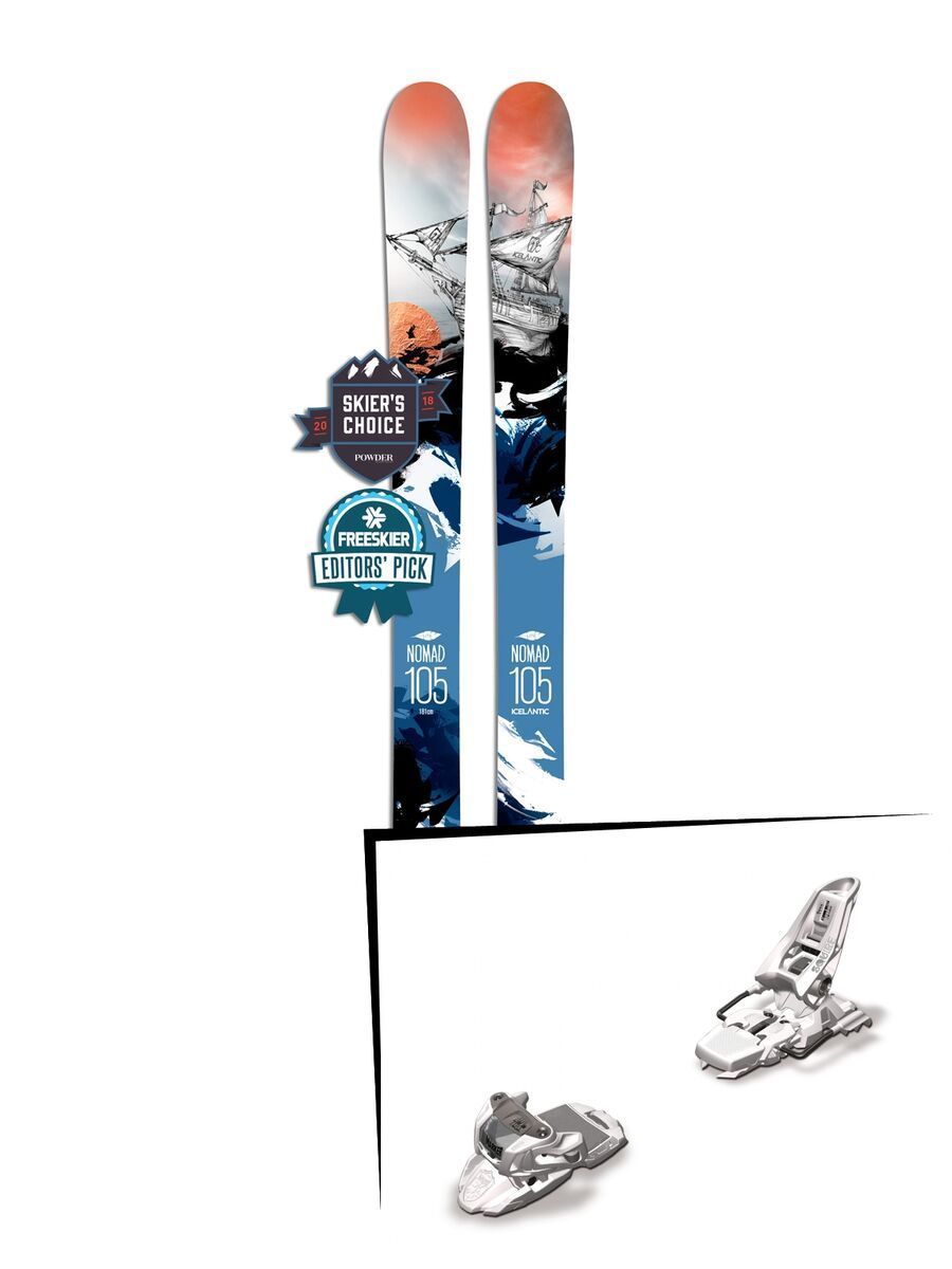 Set: Icelantic Nomad 105 Lite 2018 + Marker Squire 11 white - Bild 1