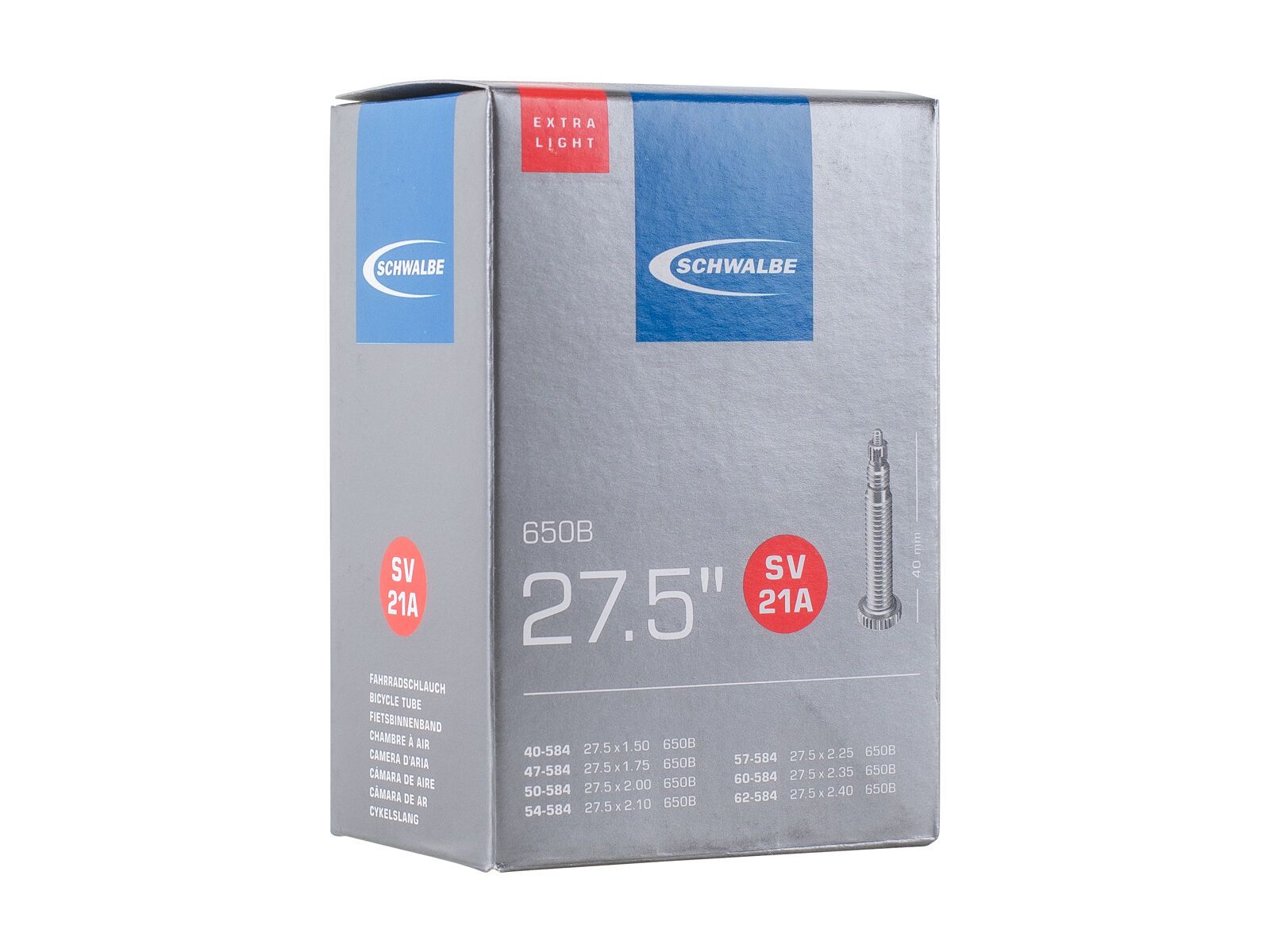 Schwalbe Schlauch SV 21A Extra Light - 650B/27.5 x 1.50-2.40 - Bild 1