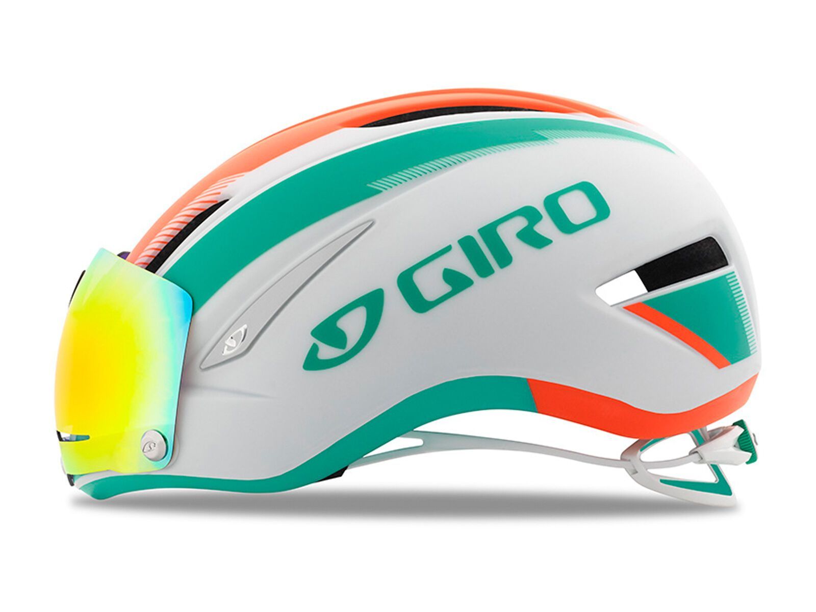 Giro Air Attack Shield, mat white/turquoise/vermillon - Bild 2