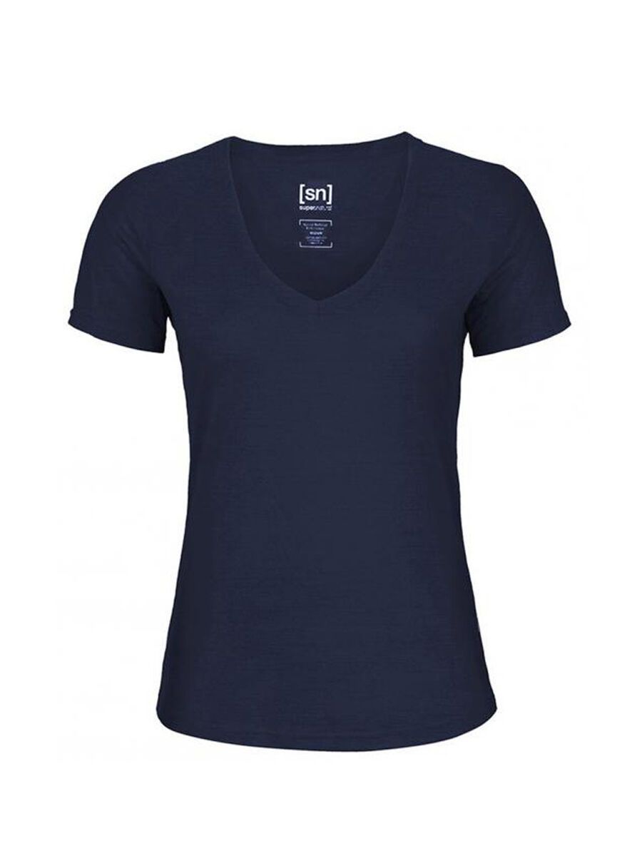 super.natural W Base V-Neck Tee 140, ocean deep - Bild 1