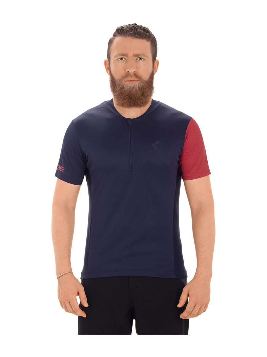 Cube Tour Trikot Half Zip, blue´n´red - Bild 3