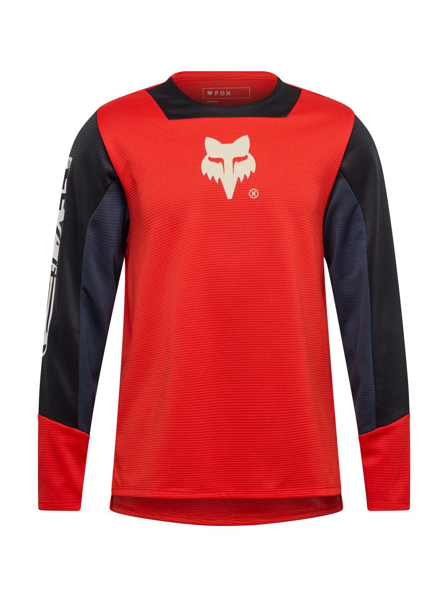 Fox Youth Defend LS Jersey Elevated, fluorescent red - Bild 1