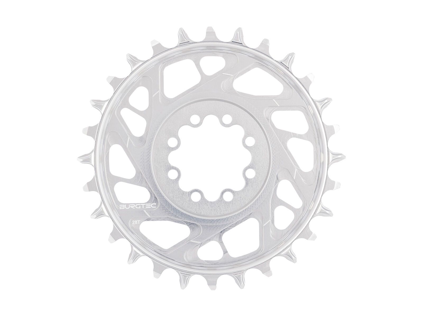 Burgtec 3 mm Offset Thick Thin Chainring SRAM 8-Bolt, rhodium silver - Bild 1