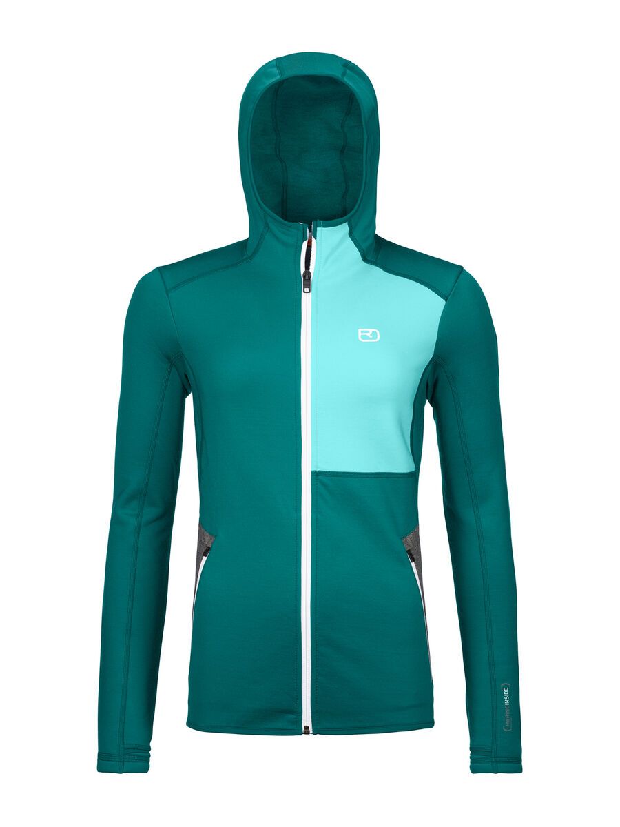 Ortovox Merino Fleece Hoody W, pacific green - Bild 1