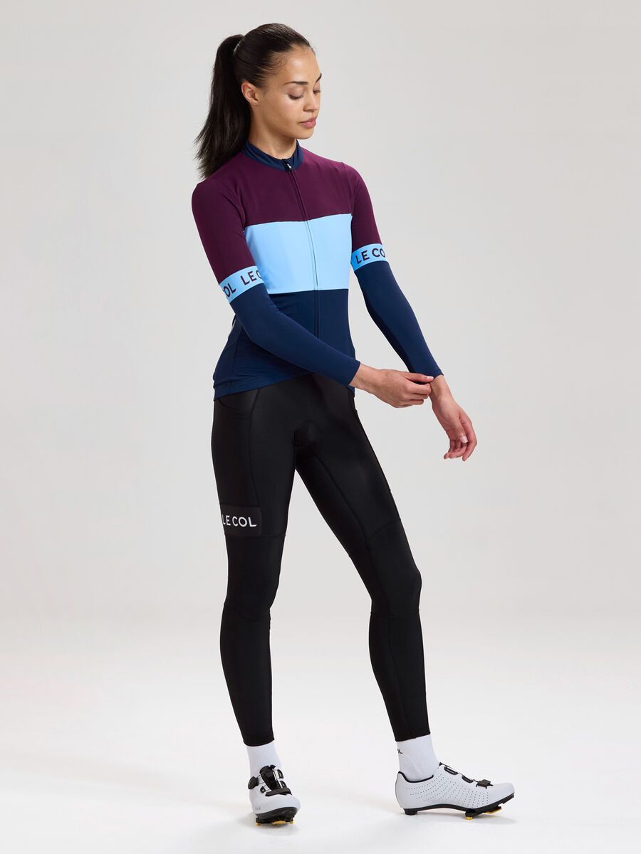 Le Col Womens Sport Tricolour Long Sleeve Jersey, navy/powder blue/purple - Bild 6