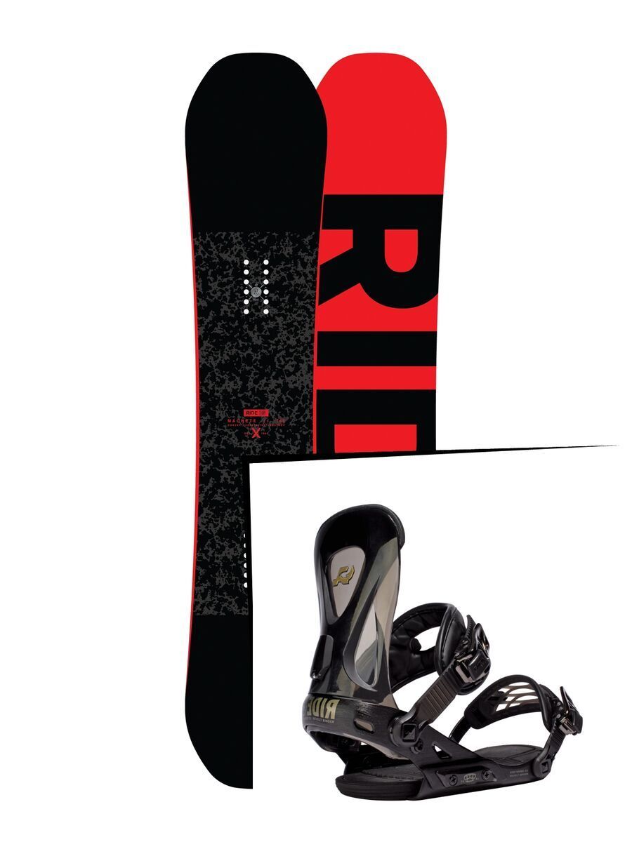 Set: Ride Machete 2017 + Ride Revolt 2016, black - Snowboardset - Bild 1