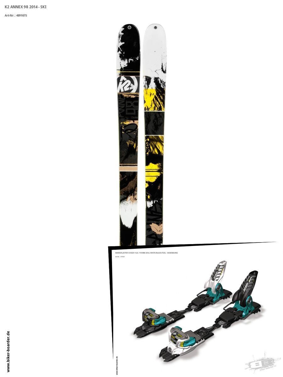 K2 SKI Set: Annex 98 2014 + Marker Jester Schizo 16.0 - Bild 1
