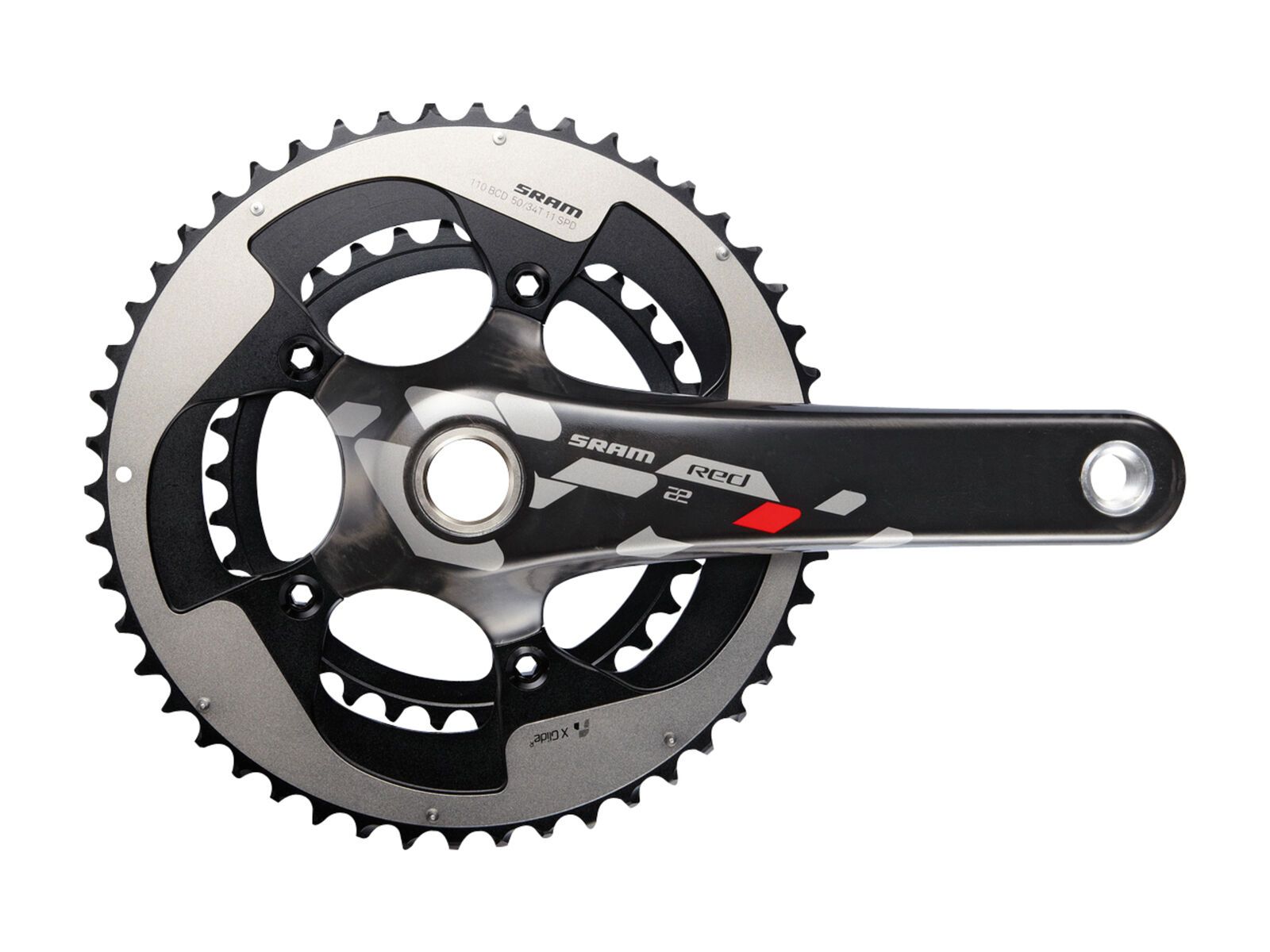 SRAM Red 22 Kurbel - GXP, 2x11, 52/36 Z, schwarz-carbon - Bild 1