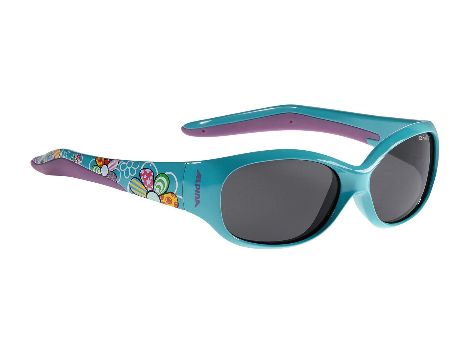 Alpina Flexxy Kids, petrol flowers/Lens: ceramic black - Bild 1